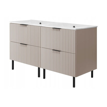 Flow Bathroom Set of 2 Standing Vanity Cabinets with Basin 120cm - Cashmire