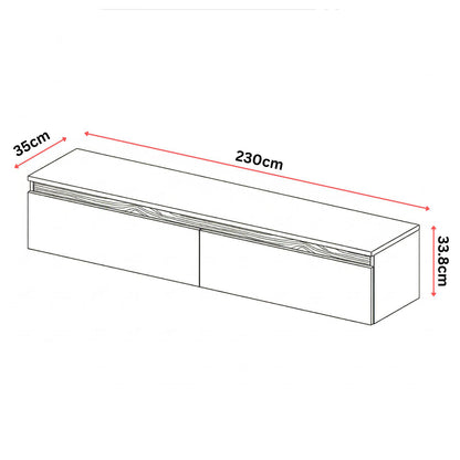 Aryana Oak Detail Large Modern TV Media Unit 230cm - Black / Artisan Oak