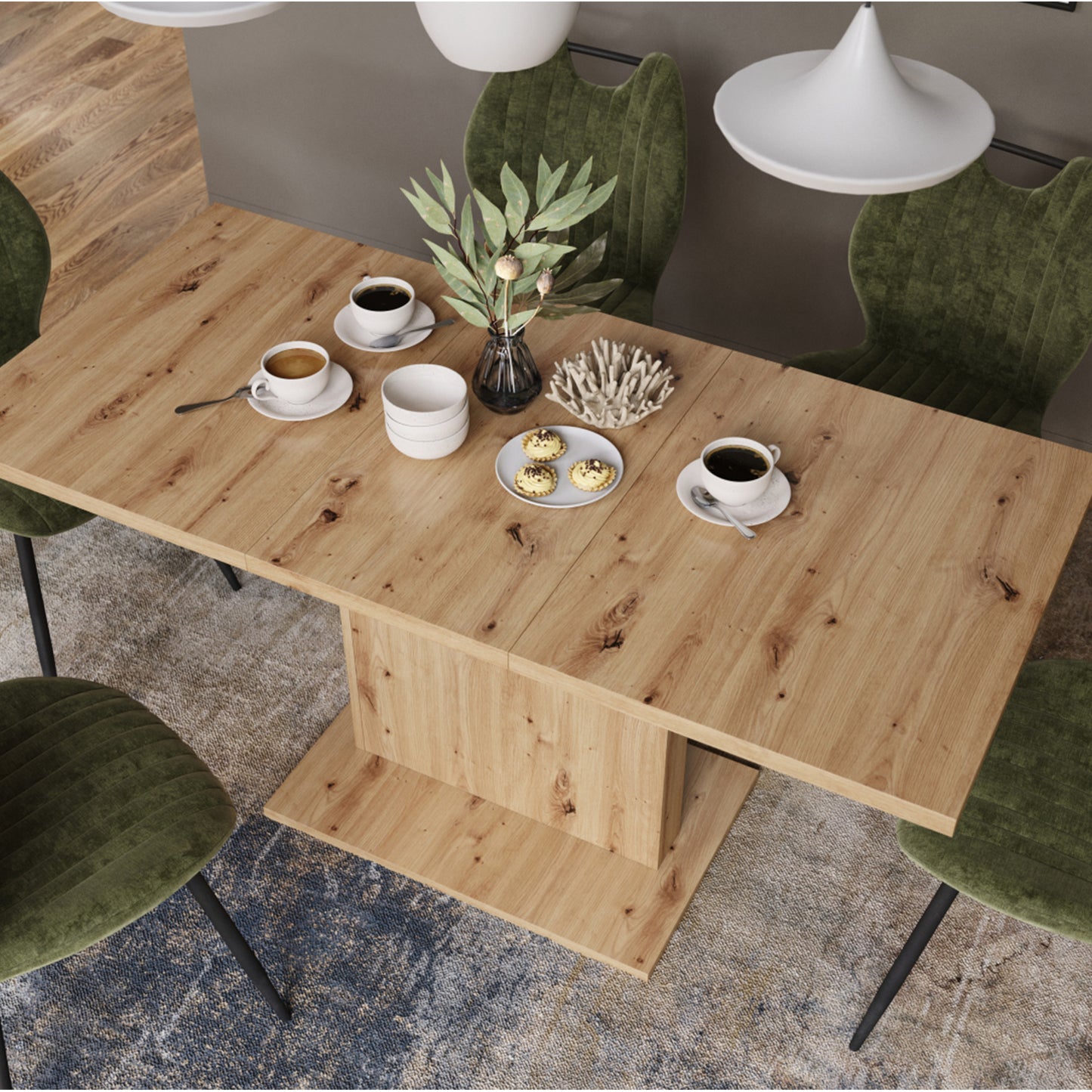 Astrid Mini - 2 in 1 Extending Coffee / Dining Table - Artisan Oak