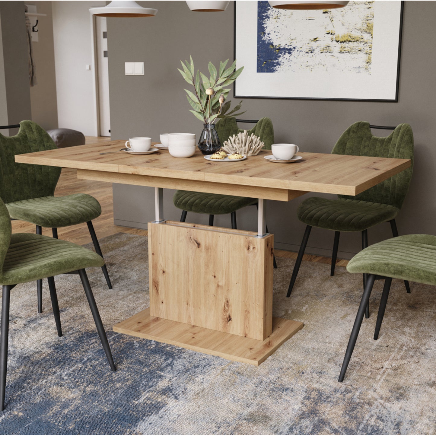 Astrid Mini - 2 in 1 Extending Coffee / Dining Table - Artisan Oak