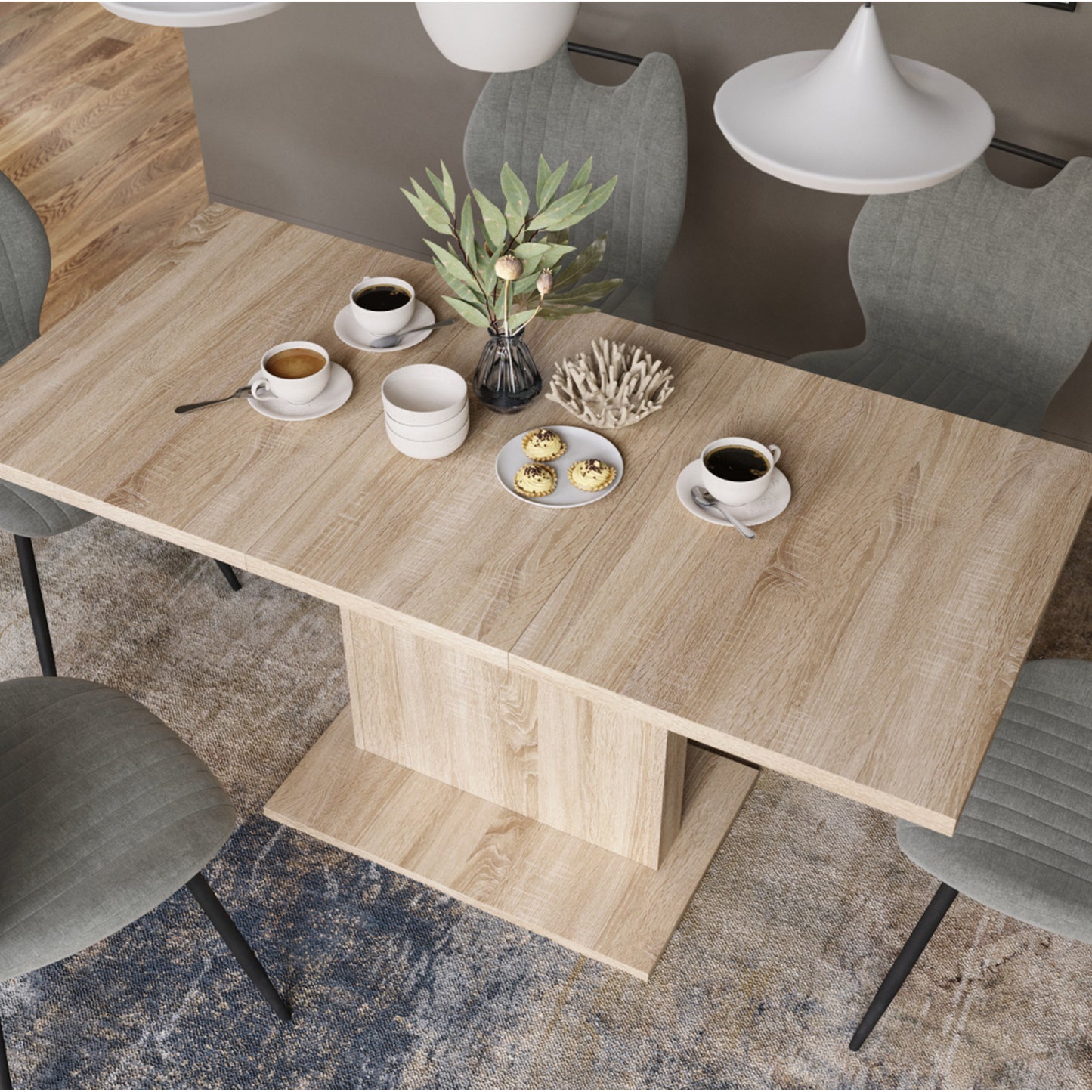 Astrid Mini - 2 in 1 Extending Coffee / Dining Table - Sonoma Oak