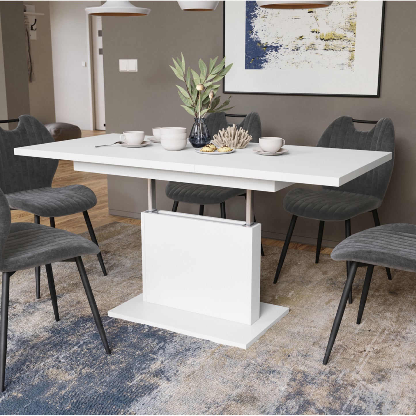 Astrid Mini - 2 in 1 Extending Coffee / Dining Table - White
