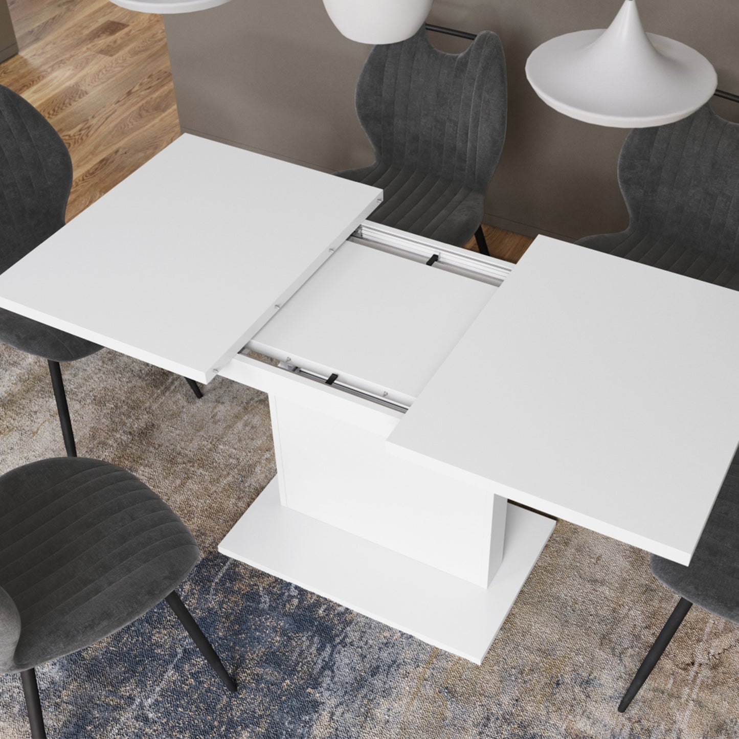 Astrid Mini - 2 in 1 Extending Coffee / Dining Table - White