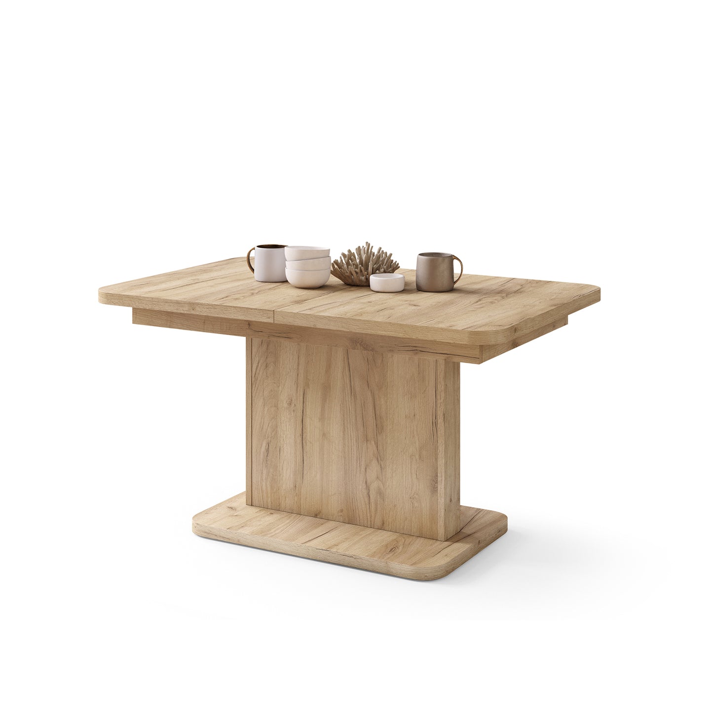 Astrid Mini Z - 2 in 1 Extending Coffee / Dining Table - Gold Craft Oak