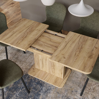 Astrid Mini Z - 2 in 1 Extending Coffee / Dining Table - Gold Craft Oak