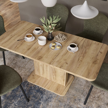 Astrid Mini Z - 2 in 1 Extending Coffee / Dining Table - Gold Craft Oak