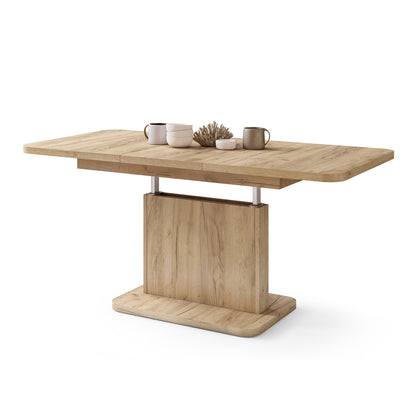 Astrid Mini Z - 2 in 1 Extending Coffee / Dining Table - Gold Craft Oak