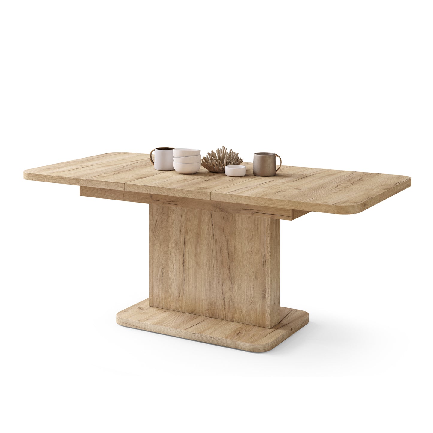 Astrid Mini Z - 2 in 1 Extending Coffee / Dining Table - Gold Craft Oak