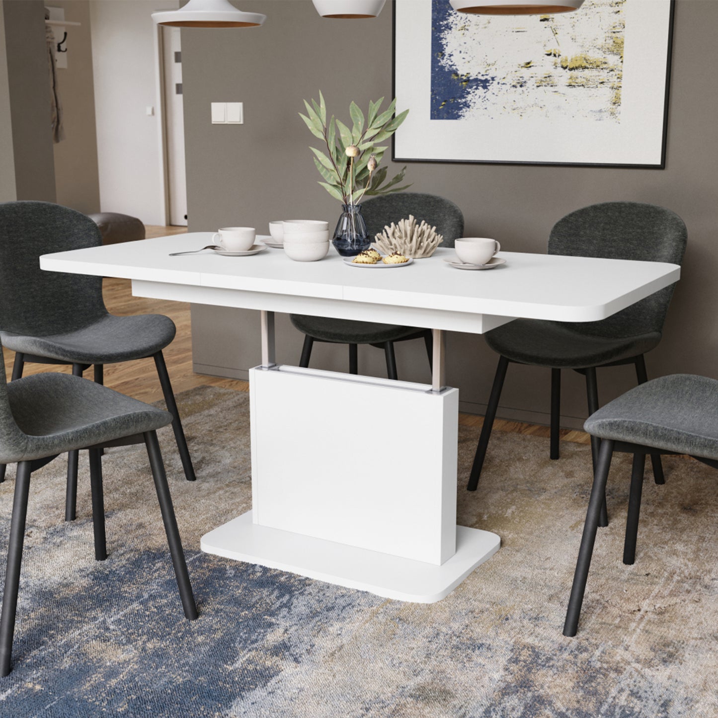 Astrid Mini Z - 2 in 1 Extending Coffee / Dining Table - White