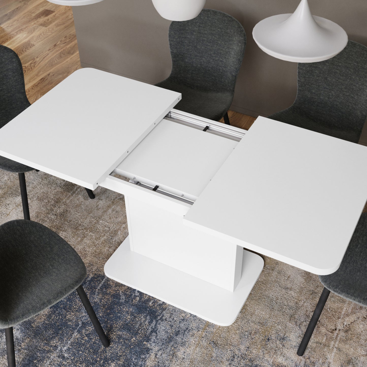 Astrid Mini Z - 2 in 1 Extending Coffee / Dining Table - White