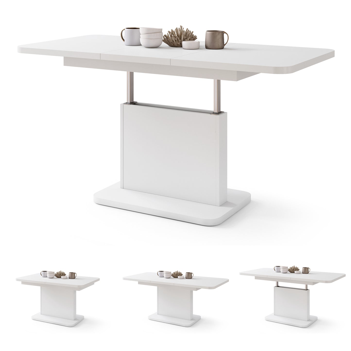 Astrid Mini Z - 2 in 1 Extending Coffee / Dining Table - White