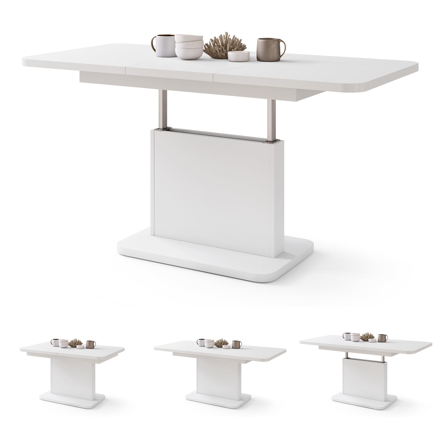 Astrid Mini Z - 2 in 1 Extending Coffee / Dining Table - White