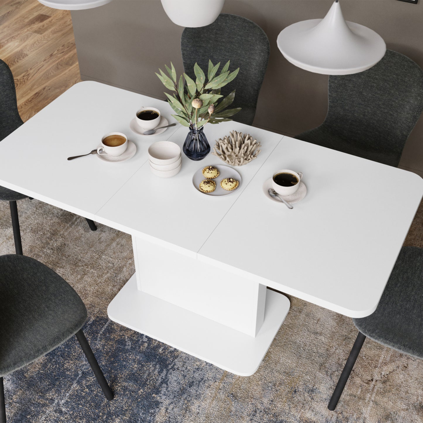Astrid Mini Z - 2 in 1 Extending Coffee / Dining Table - White