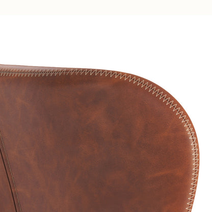 Altea Set of 2 Faux Leather Dining Chairs with Oak Legs - Retro Brandy