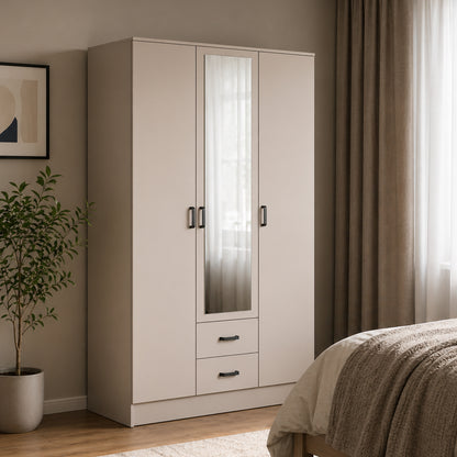 Theda Wardrobe with Mirror and Drawers - Cashemere