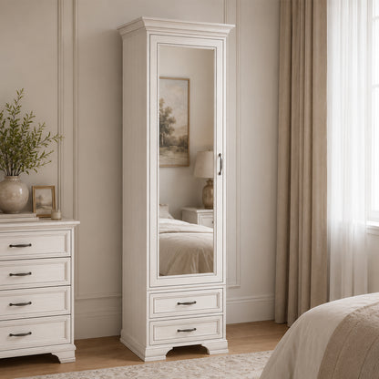 Tilda Elegant Mirrored Wardrobe - Fineline Crema