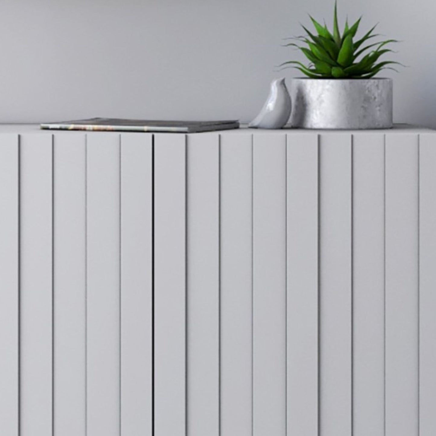 Elpis Glamour Standing TV Cabinet Media Unit with Storage Extra Long 8D 300cm - White Matt / Black Frame