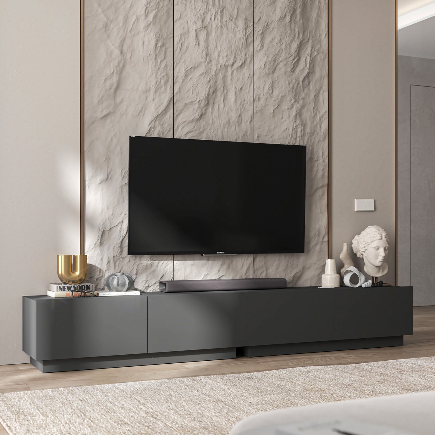 Enjoy 240 Modern Style TV Stand Unit with 4 doors - Graphite