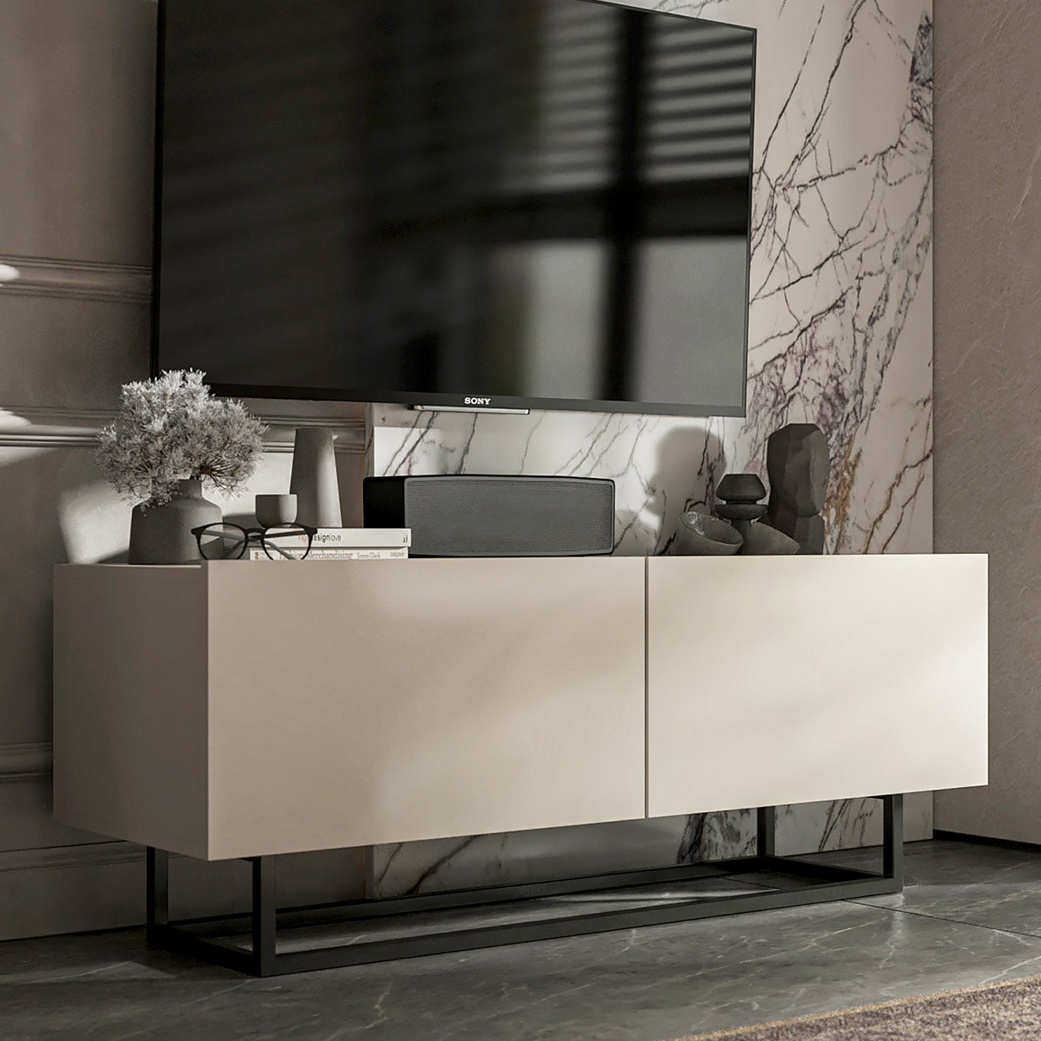 Enjoy Minimalist Wall-Mounted TV Unit – Cashmere