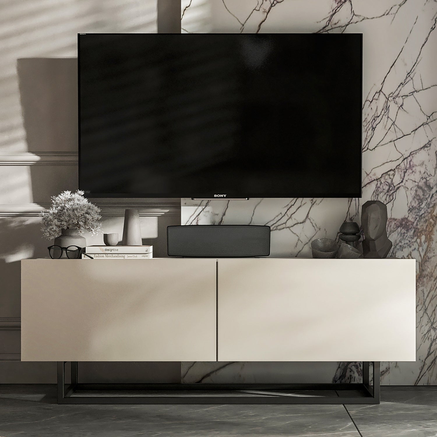 Enjoy Minimalist Wall-Mounted TV Unit – Cashmere