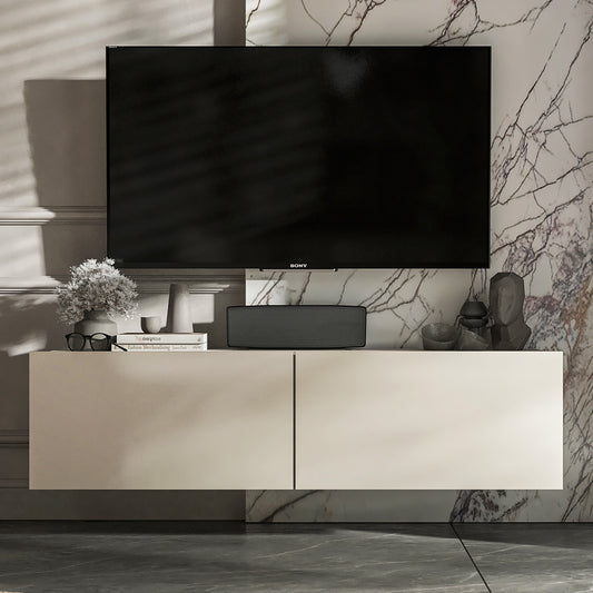 Enjoy Minimalist Stand TV Unit 2-Door Design - Cashmere