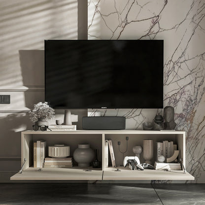 Enjoy Minimalist Stand TV Unit 2-Door Design - Cashmere