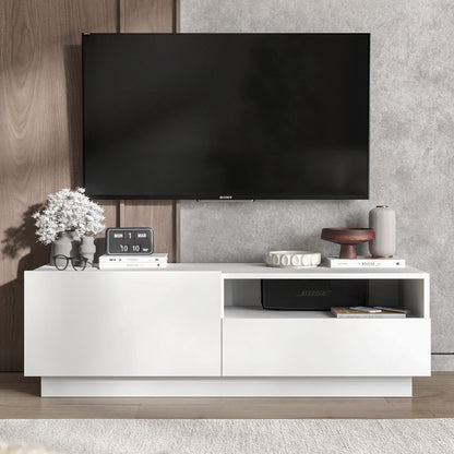 Enjoy Minimalist Stand TV Unit with open shelf - White