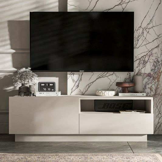 Enjoy Minimalist Stand TV Unit with Open Shelf 120cm - Cashmere