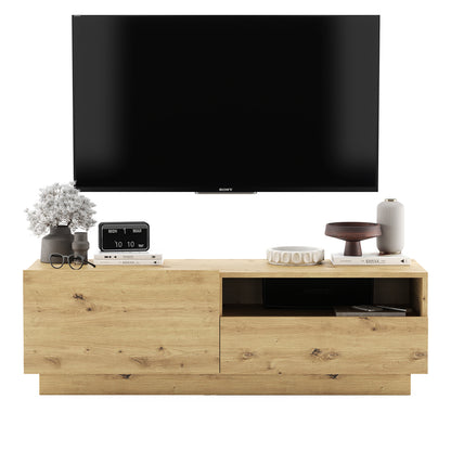 Enjoy Minimalist Stand TV Unit with open shelf - Oak Artisan