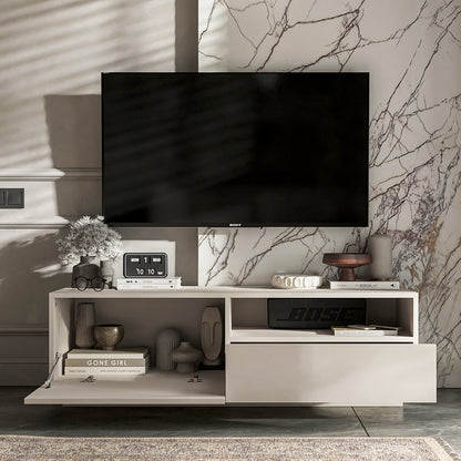 Enjoy Minimalist Stand TV Unit with Open Shelf 120cm - Cashmere