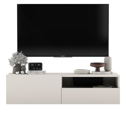 Enjoy Minimalist Wall-Mounted TV Unit with Open Shelf - Cashmere