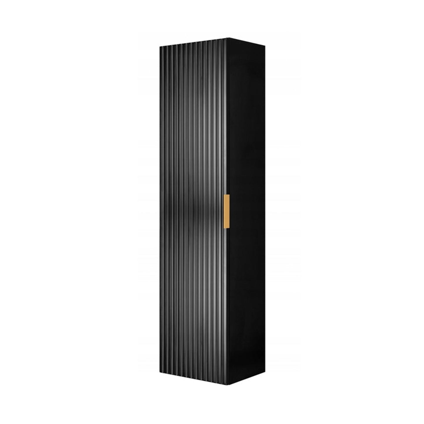 Flow Wall-Mounted Tall Bathroom Cabinet 136cm - Black