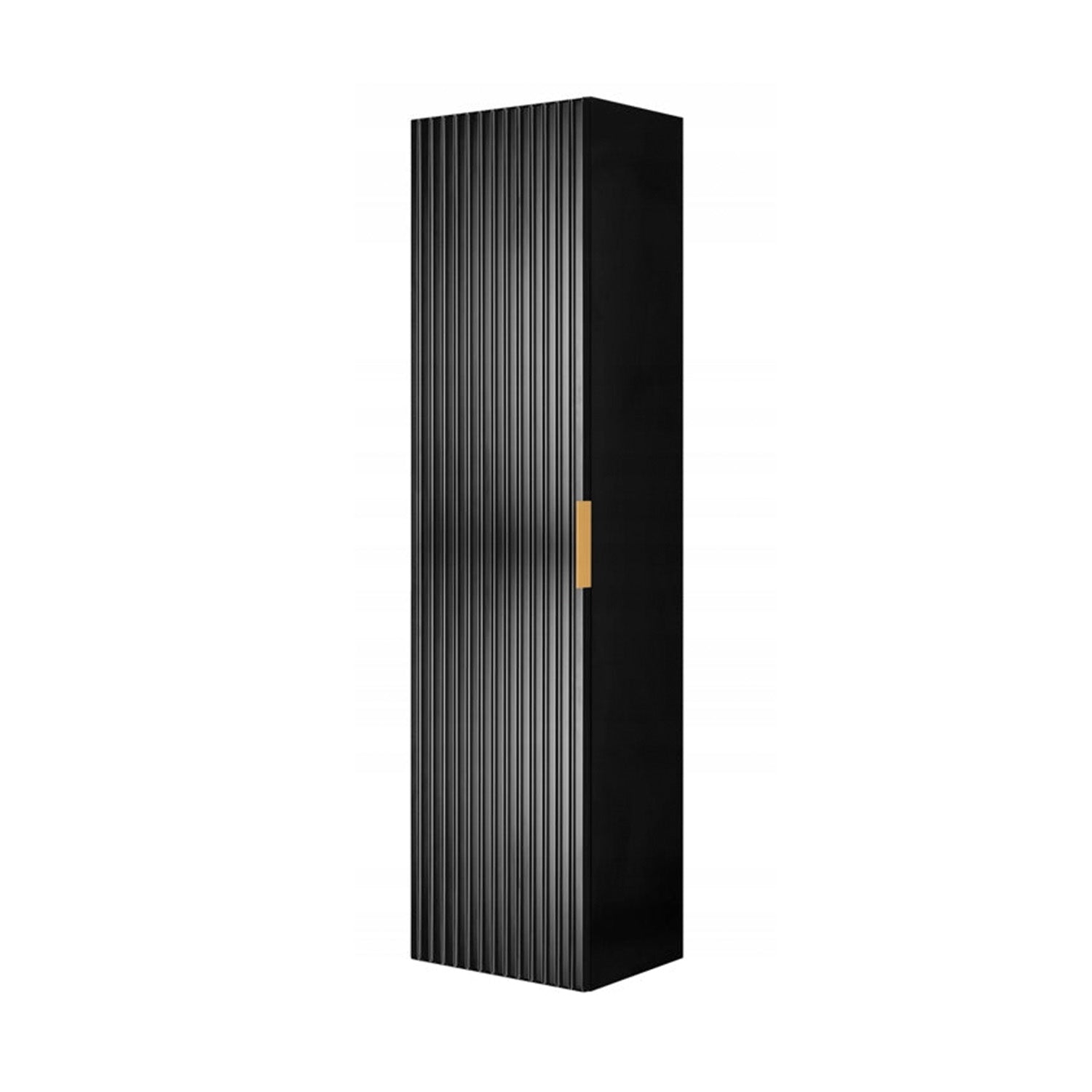 Flow Wall-Mounted Tall Bathroom Cabinet 136cm - Black