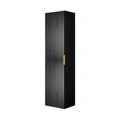 Flow Wall-Mounted Tall Bathroom Cabinet 136cm - Black
