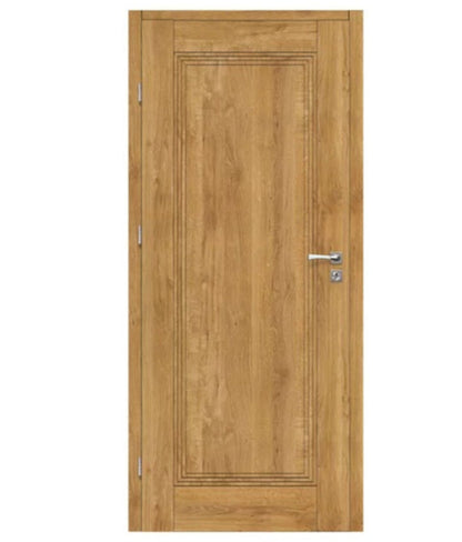 Fado Internal Rebated Door Set with Frame and Handle - Caramel Oak