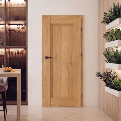 Fado Internal Rebated Door Set with Frame and Handle - Caramel Oak