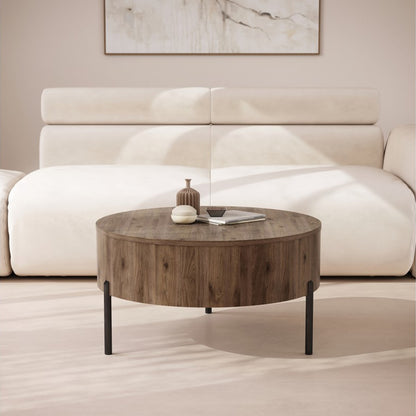 Frida Modern Coffee Table with Hidden Storage - Elegant Walnut