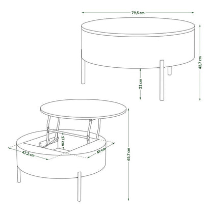 Frida Modern Coffee Table with Hidden Storage - Elegant Walnut