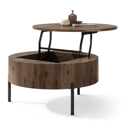 Frida Modern Coffee Table with Hidden Storage - Elegant Walnut