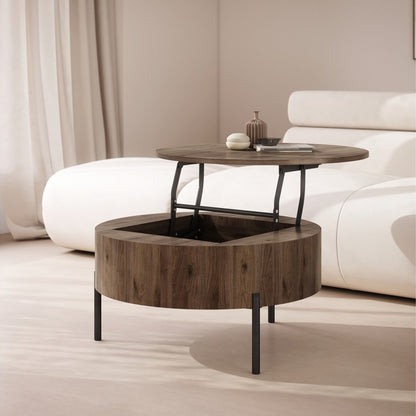 Frida Modern Coffee Table with Hidden Storage - Elegant Walnut