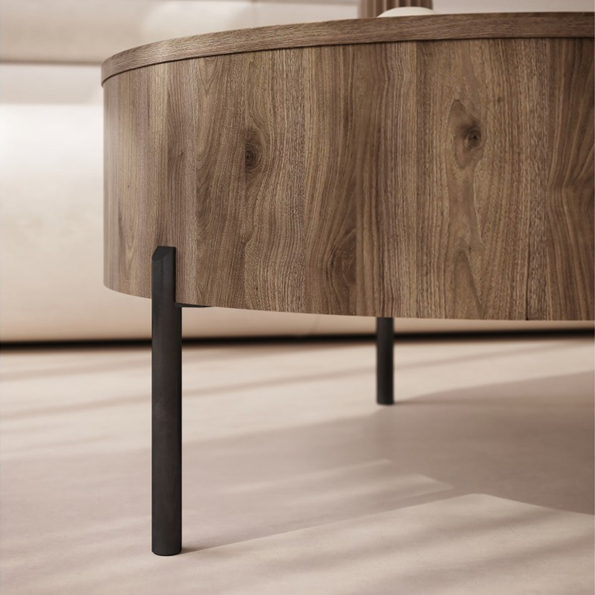 Frida Modern Coffee Table with Hidden Storage - Elegant Walnut