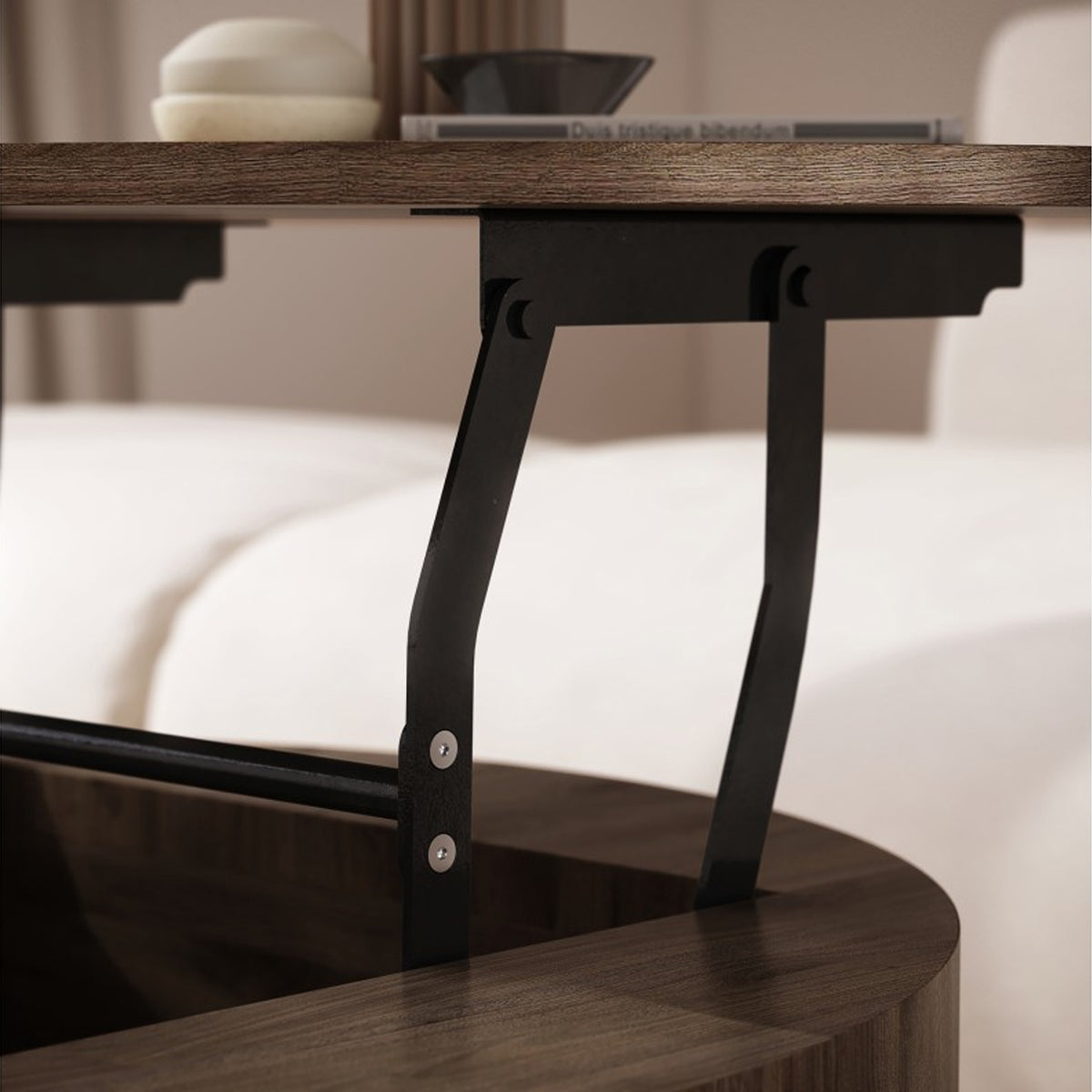 Frida Modern Coffee Table with Hidden Storage - Elegant Walnut