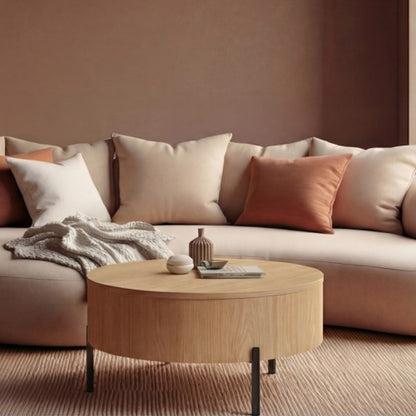 Frida Modern Coffee Table with Hidden Storage - Natural Oak