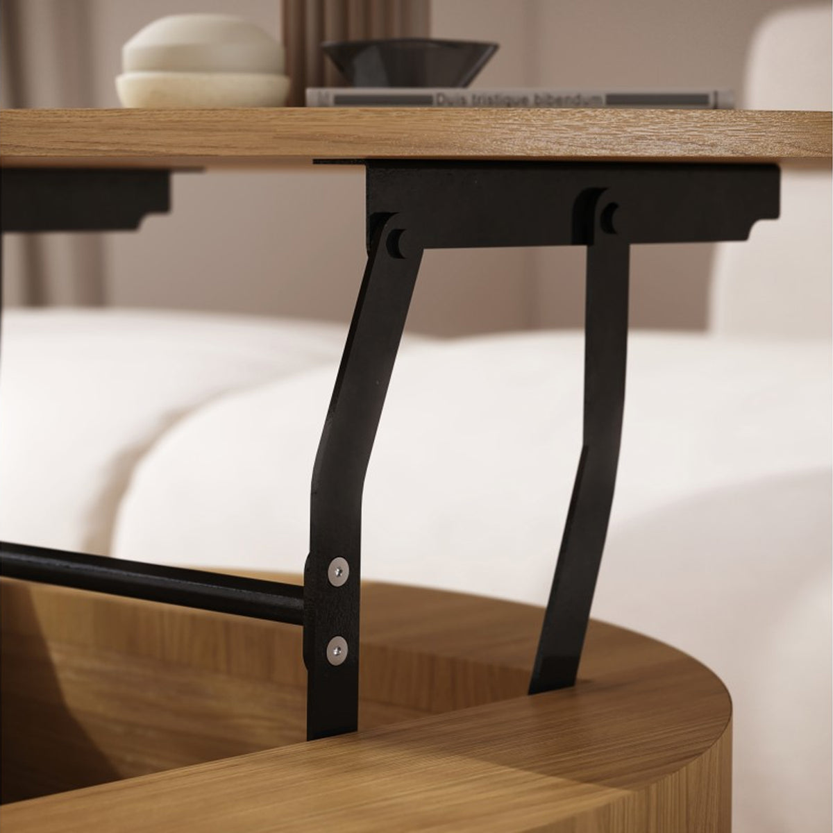 Frida Modern Coffee Table with Hidden Storage - Natural Oak