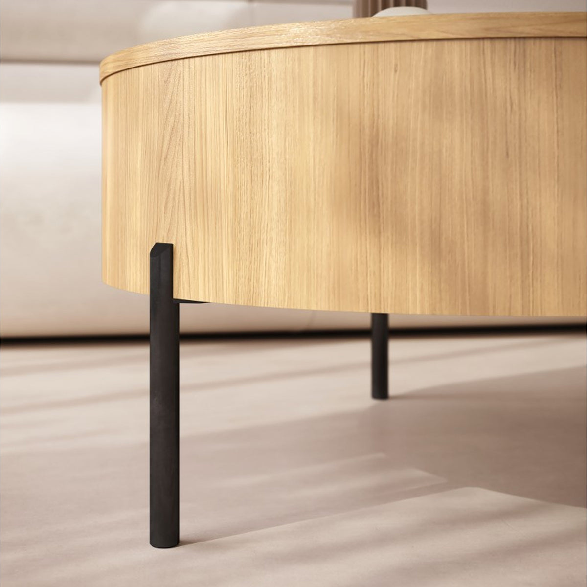 Frida Modern Coffee Table with Hidden Storage - Natural Oak