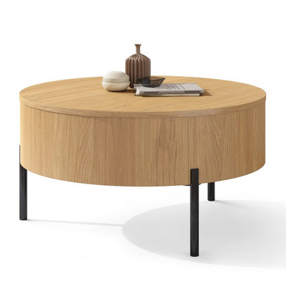 Frida Modern Coffee Table with Hidden Storage - Natural Oak