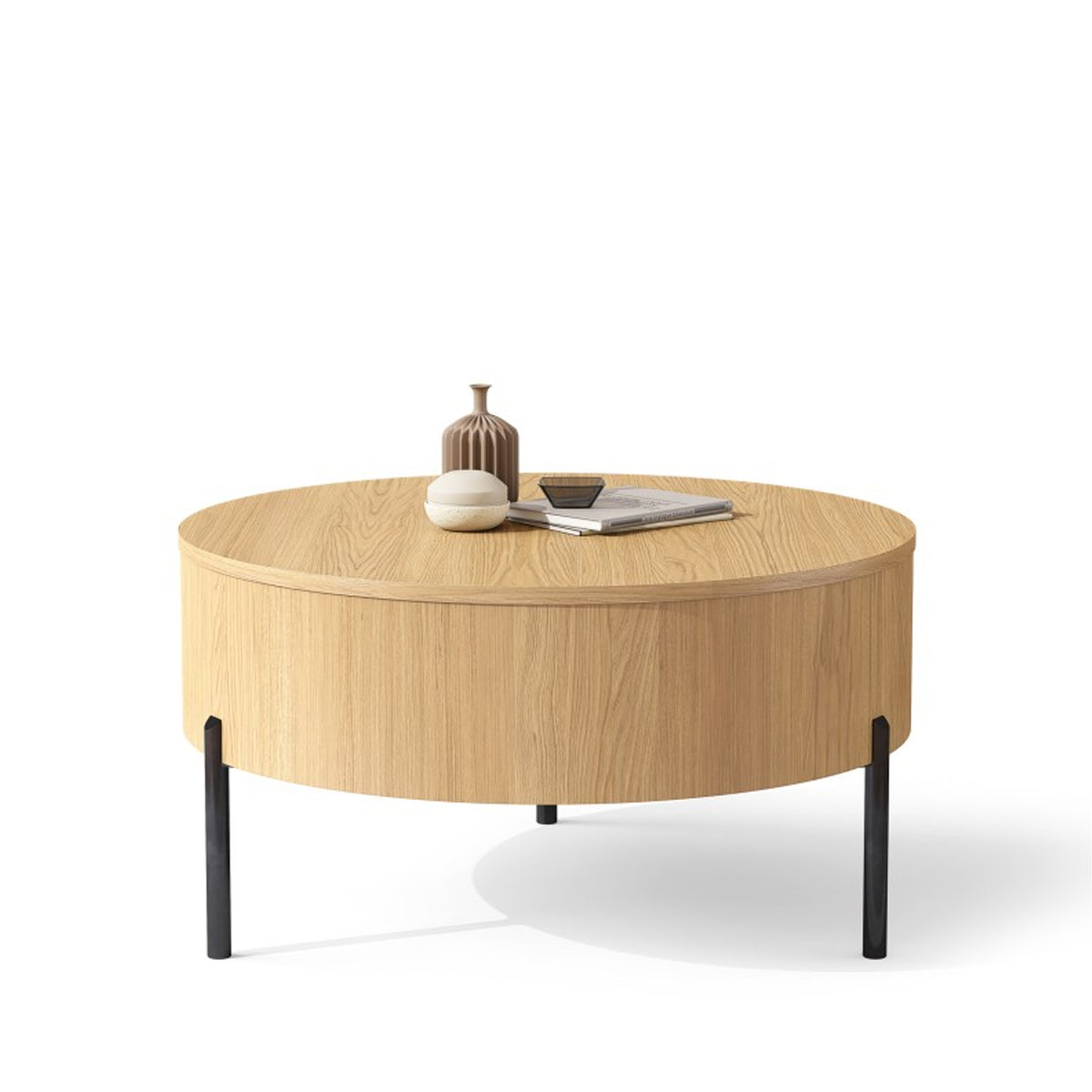 Frida Modern Coffee Table with Hidden Storage - Natural Oak