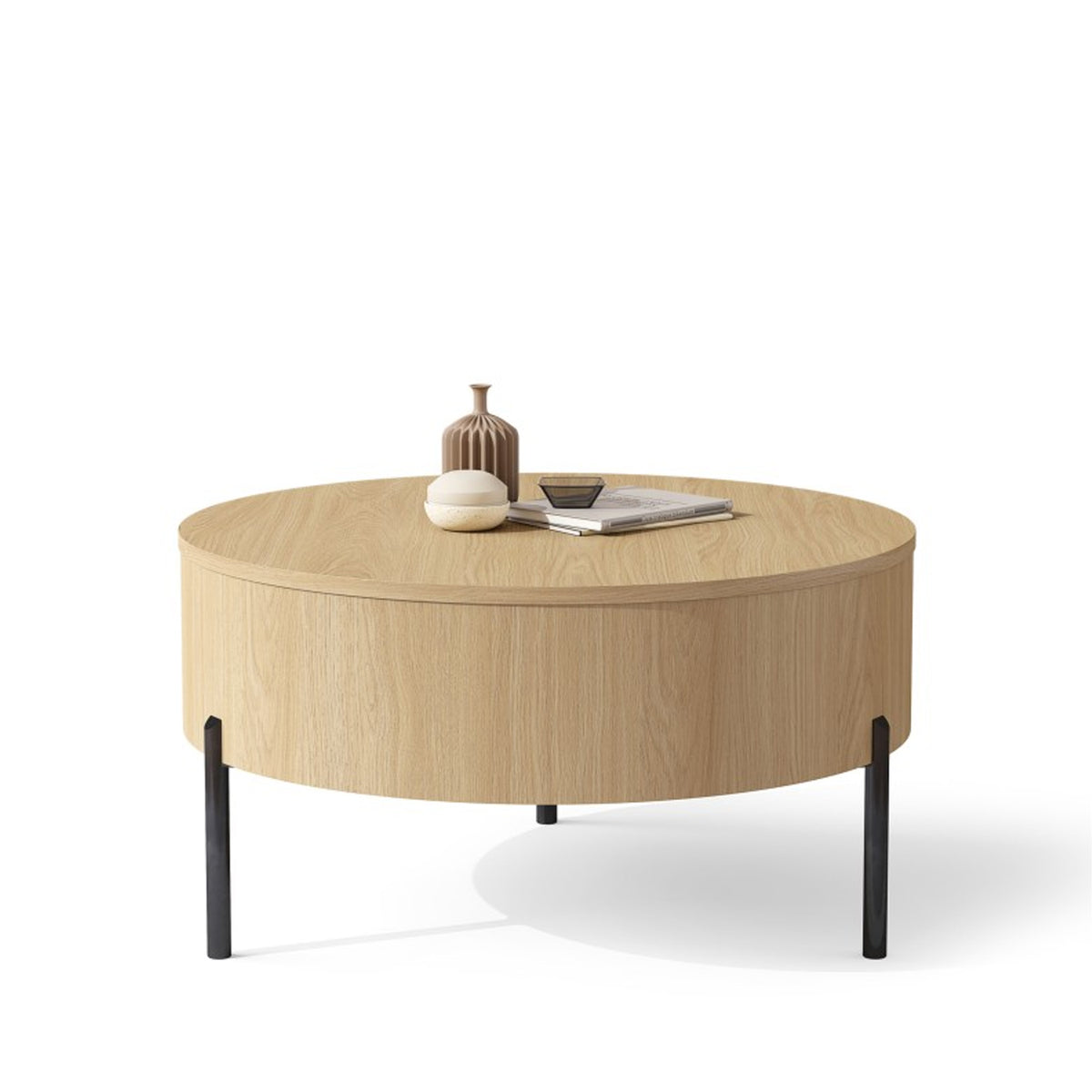 Frida Modern Coffee Table with Hidden Storage - Oasis Oak