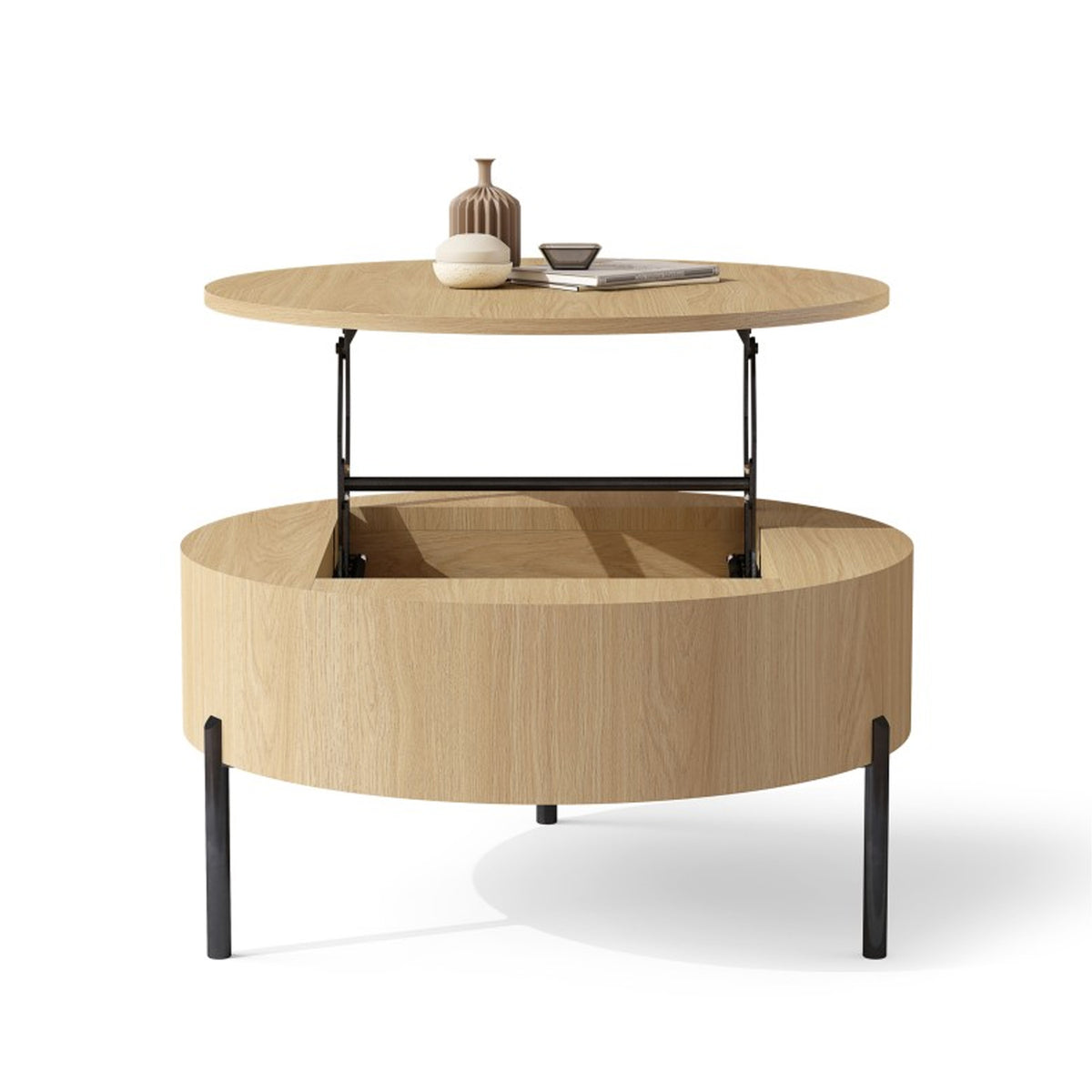 Frida Modern Coffee Table with Hidden Storage - Oasis Oak