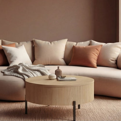 Frida Modern Coffee Table with Hidden Storage - Oasis Oak